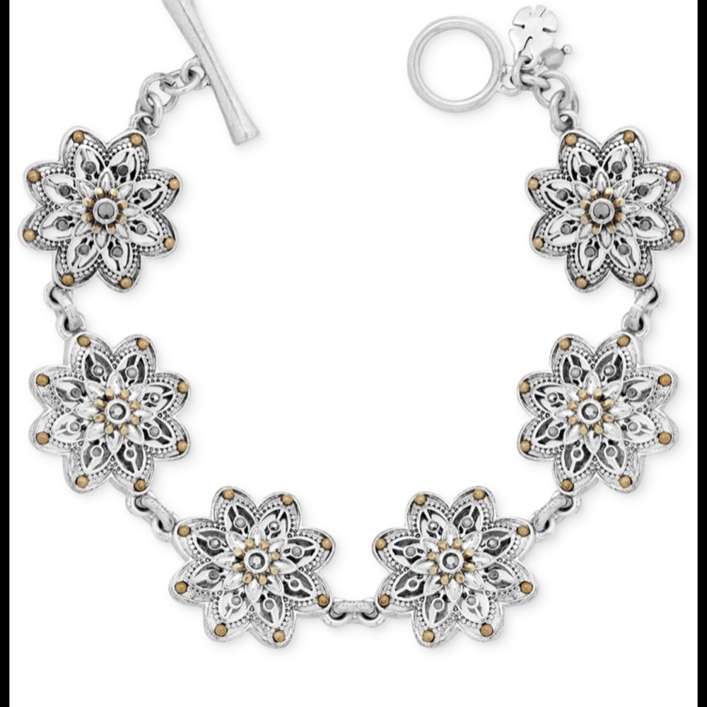 LUCKY 🍀 Brand Two-toned Floral star bracelet